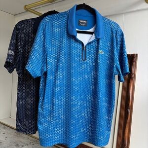2 Lacoste Sport Polo Golf  Tennis Shirts 1/4 Zip Dry Fit NWOT Size XL